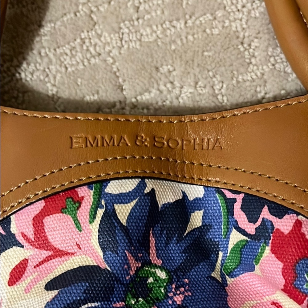 Emma & Sophia floral Canvas Handbag with Shoulder Strap - Picture 5 of 5